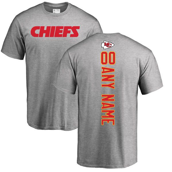 Men Kansas City Chiefs NFL Pro Line Ash Custom Backer T-Shirt->nfl t-shirts->Sports Accessory